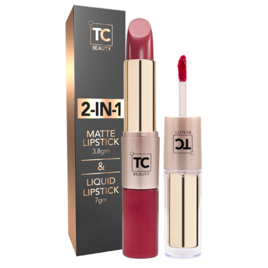 2 In 1 Matte Lipstick - Red Rose - 10.5gm