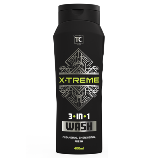  Men's X-Treme 3 In 1 Body Wash - 400ml (New)