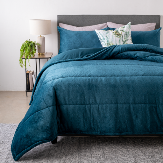 Picture of Chevron Comforter Set 3pc - Teal - Double